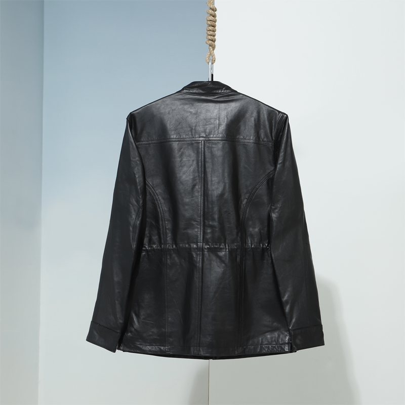 로얄 빈티지 블랙 가죽 재킷 -4